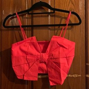 Francesca’s Bow Cropped Cami. Red. Size: S. NWT